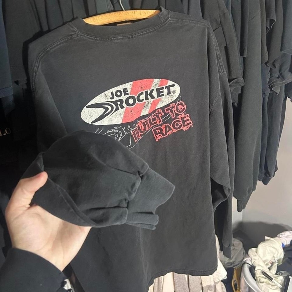 Vintage 90s faded Joe Rocket cotton biker shirt #bikerstyle Size XL